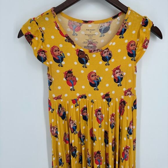 Bundle Posh Peanut Rosie Riveter Tiger Heart Cap Sleeve Ruffled Twirl Dress 10 - Picture 3 of 16